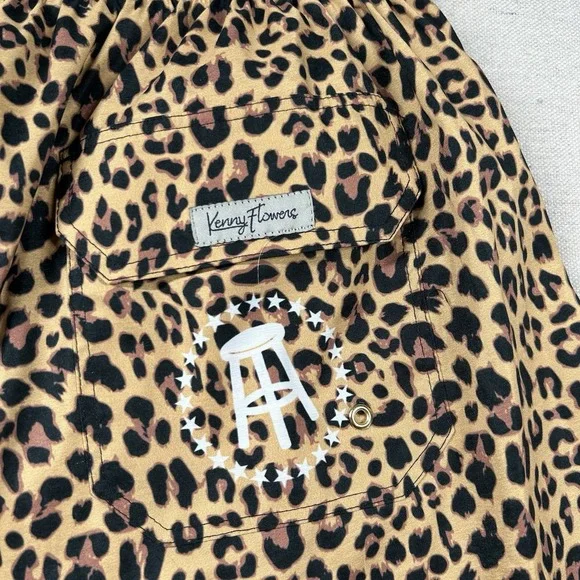 Kenny Flowers Trunks Mens XL Animal‎ Print Mesh Lined Leopard Swim Barstool